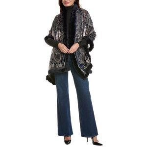 La Fiorentina Paisley Wool Wrap, Blue